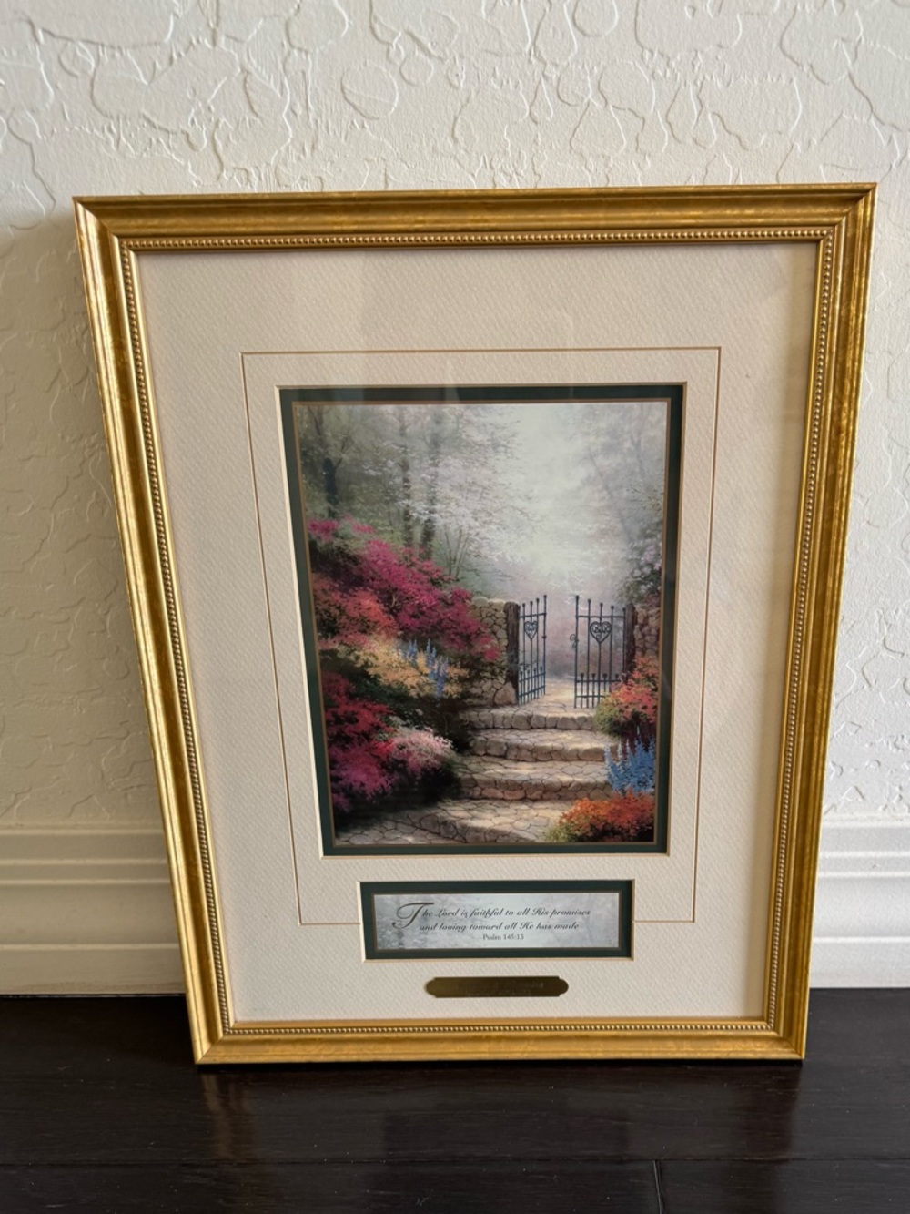 Thomas Kinkade “Garden of Promise” Gold Accent Print w/ COA – EUC